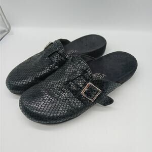 Vionic Calgary Clogs Mules Women's 9 Snake Print Buckle Orthopedic Comfort